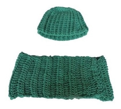 Conjunto Touca De Crochê E Cachecol Gola De Crochê