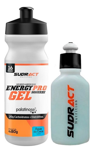 Energy Pro Gel 480g Com Squeeze + Squeeze 100ml Sudract Sabor Água De Coco