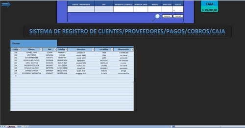 Sistema De Registro Clientes Proveedores Pagos Cobros Caja