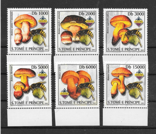 Santo Tome Principe 2003 Hongos Abejas Serie Completa Mint