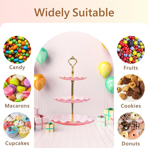Soporte De 3 Niveles Para Cupcakes, Soporte De Plástico Para