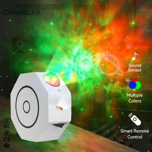 Imagen 3 de 6 de Proyector Led Octagonal Tipo Galaxia Con Parlante Bluetooth