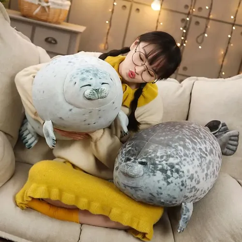 Almohada De Foca Gordita, Juguete De Peluche De Foca, Almohada De Foca De Felpa, Juguete De Peluche De Foca Lindo, Almohada De Peluche De Foca para Niños Adultos, Almohada De Foca Gordita