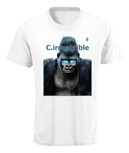 Playera Con Diseño De Gorila Con Goggles Azul