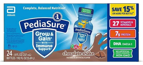 Pediasure Sabor Chocolate 24 Botes De 237ml C/u Americano