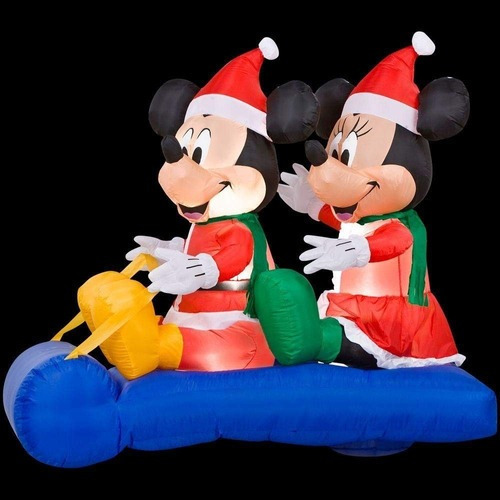 Inflable Iluminable De Navidad Mickey Y Minnie Mouse