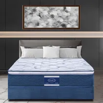Comprar Colchón Matrimonial Ortopédico Más Box, Colchones América Modelo Marsella Color Azul Marino, Confort Medio