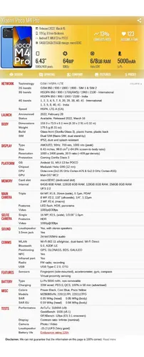 Xiaomi Poco M4 Pro 2201117pg 6gb 128gb Dual Sim Duos