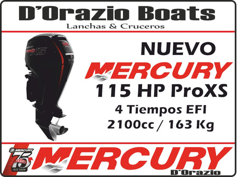 Imagen 1 de 15 de Motor Fuera De Borda Mercury 115 Hp 4 Tiempos Proxs Dorazio 