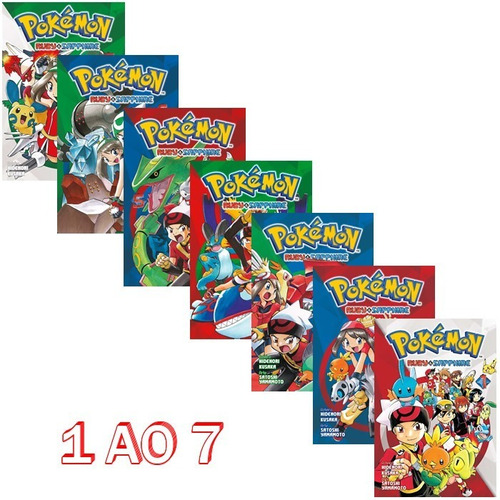 Pokémon Ruby & Sapphire 1 Ao 7 Mangá Panini! Novo E Lacrado!