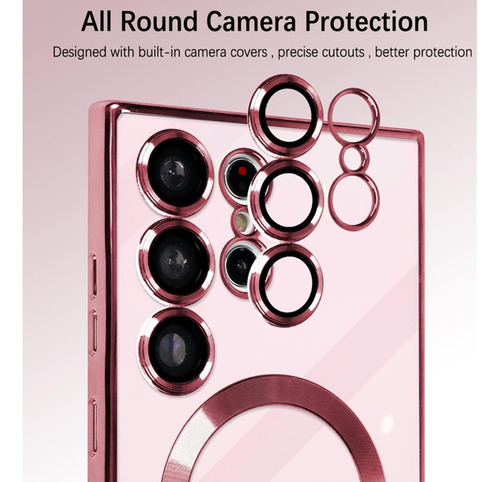 Funda Para Samsung S23ultra S23 Ultra Protector Lente Rosa S23 Ultra