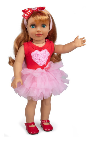 Conjunto De Muñeca Corazón Rosa 3 Piezas Ropa Disfraz 18 Pul