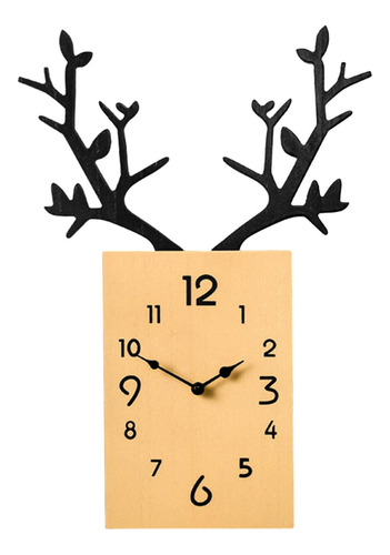 Reloj De Pared De Madera Decorativo, Movimiento Amarillo