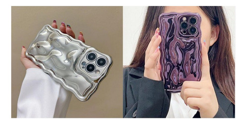Ipxr - Capa Texturizada Banhada Wave Edge Para iPhone 15 Pro