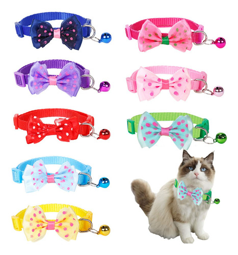 Petunny Lindos Collares De Gato, 8 Piezas De Lindo Collar D.