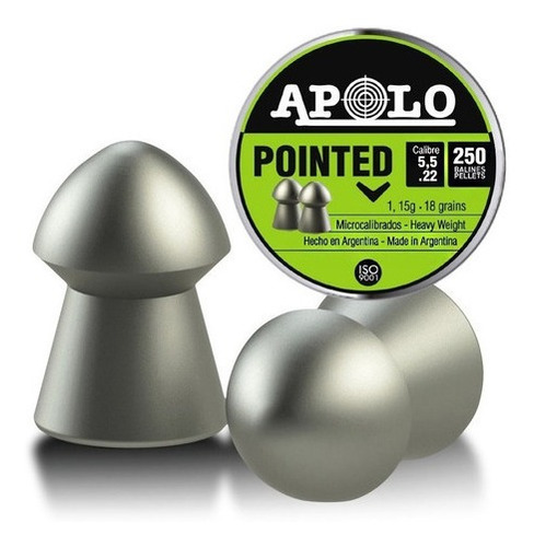 Balines Apolo Pointed 5,5 Lata X 250 Aire Comprimido Rifle