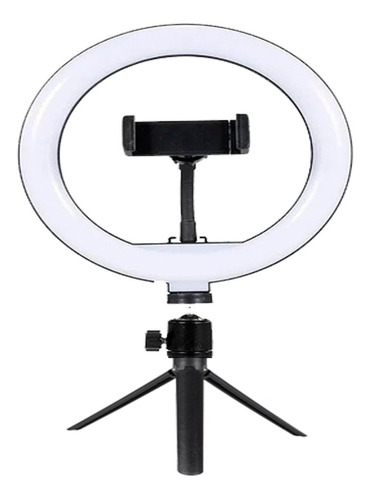 Anel Ring Light 8 Pol + Tripé De Mesa + Suporte Cel Video