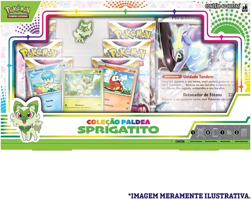 Box Pokémon Coleção Paldea Fuecoco com Broche e Carta Gigante Koraidon EX  Copag