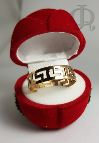 Imagen 3 de 5 de Anillo Oro 18k Guarda Griega Calada 7mm Certificado Jr