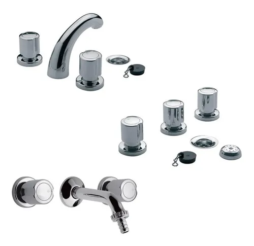 Combo Griferia Fv Allegro Lavatorio Bidet 401 15 Fv Cs1578