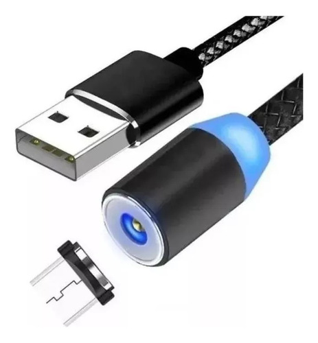 Cable Magnetico Iman Cargador Micro Usb Mallado Dorado