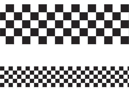 Imagem 2 de 2 de Border Faixa Decorativa Quadradinhos Preto Autocolante