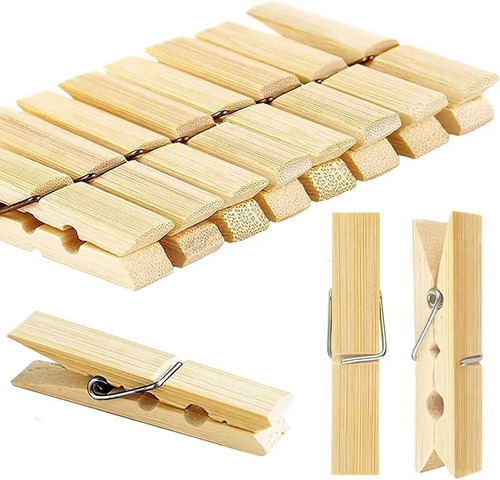 40 Und Prendedor Resistente Para Roupas Pregadores De Bambu