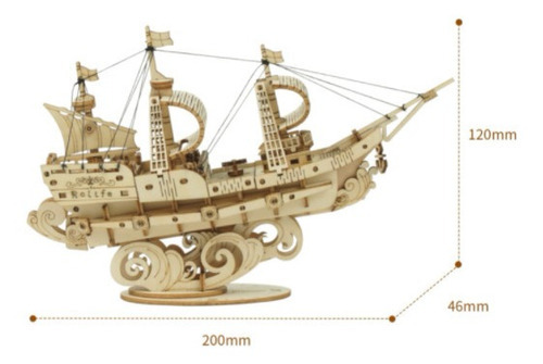 Quebra Cabeça Madeira Robotime Navio Sailing Ship - 118pc