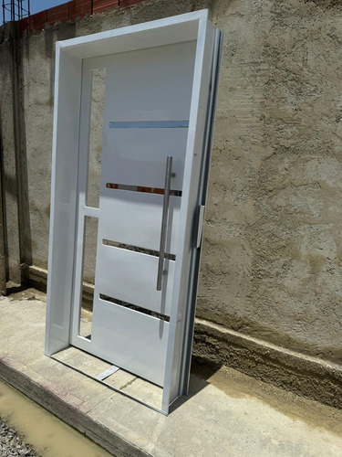 Puertas Principales Doble Emtamborada Con Manillon Y Vidrios