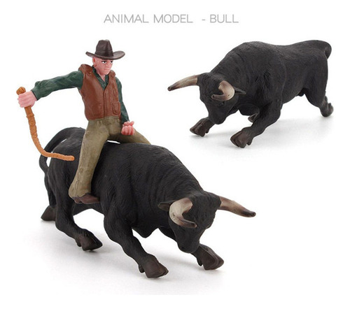 Q Brinquedo Animal Touro Rodeio, Pvc, Modelo Cavaleiro Touro