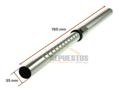 Tubo Extensión Recto De 35mm 3,5cm Para Aspiradora /cromado