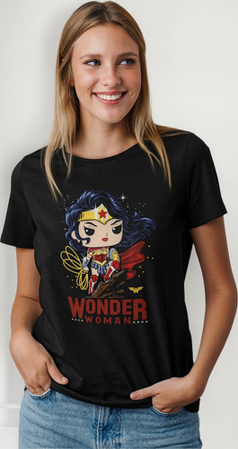 Playera La Mujer Maravilla Dc Arte Funko Pop Todo Color