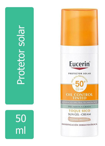 Eucerin Sun Facial Fps50 Oil Control Tono Medio 50 Ml.