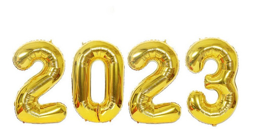 2023 Globos Metalizados Numero 41 Cm Letras Feliz Año 2023