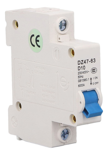 Disjuntor De Montagem Em Trilho Din Mini 1p 230v 400v 10a 60