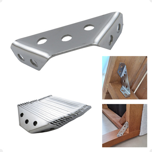 20 Conector De Canto Cantoneira Móveis Universal Aço Inox