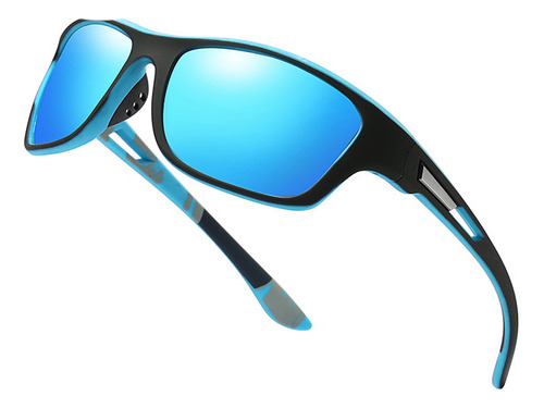 Óculos De Sol Bulier Modas Hydro, Cor Azul Armação De Acetato, Lente De Policarbonato Haste De Acetato