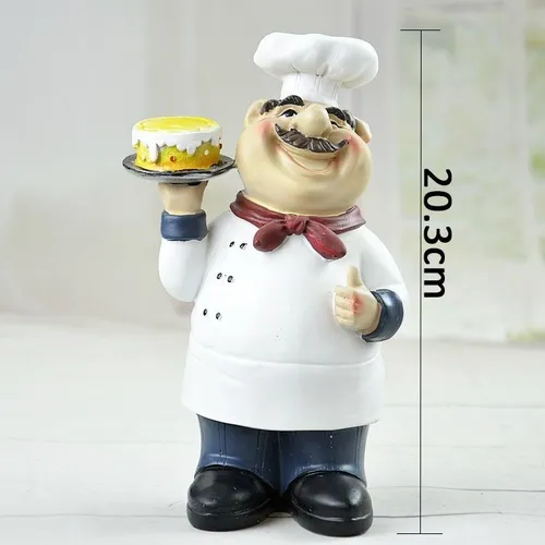 Figura Chef Con Torta De Resina 20cm X 9cm Excelente Calidad
