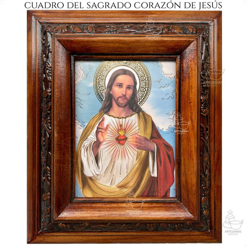  Cuadro Sagrado Corazon De Jesus C027 Nogal