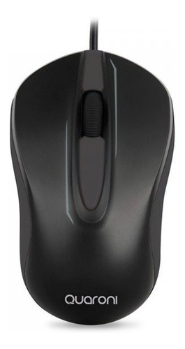 Imagen 2 de 3 de Mouse Optico Quaroni Alambrico Color Negro 1200 Dpi