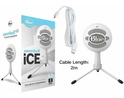 Micrófono Blue Snowball Ice Condensador Cardioide color blanco