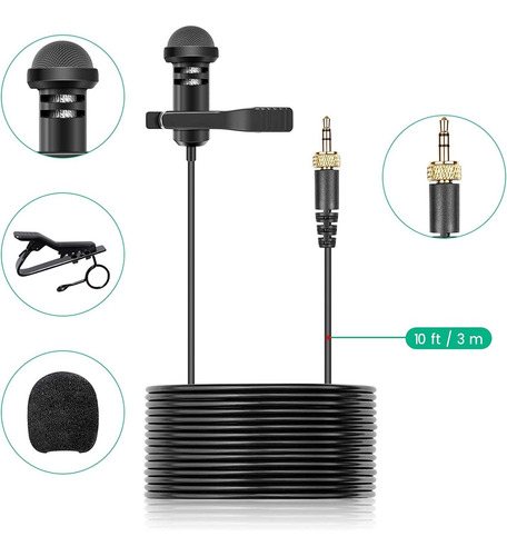 Weishan Lapel Microphone, Compatible Gopro Hero9/8/7/6/5
