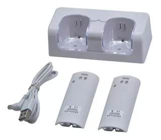 Base Cargadora Con Baterias Controles Nintendo Wii Remote