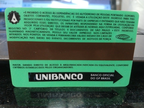 Ingresso Fórmula 1 Interlagos 1995