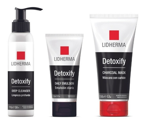 Lidherma Kit Detoxify Limpieza + Crema Emulsión + Mascara X3