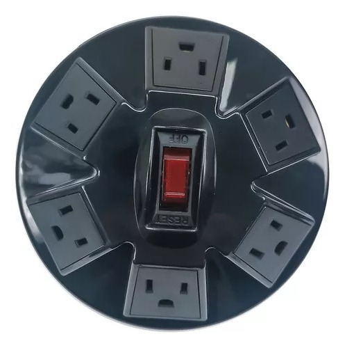 Multicontacto 6 Entradas Con 2 Puertos Usb Mp-circulo6 Color Negro