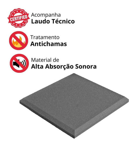 Isolador Acustico Espuma Liso Bloqueia Som Profissional50x50