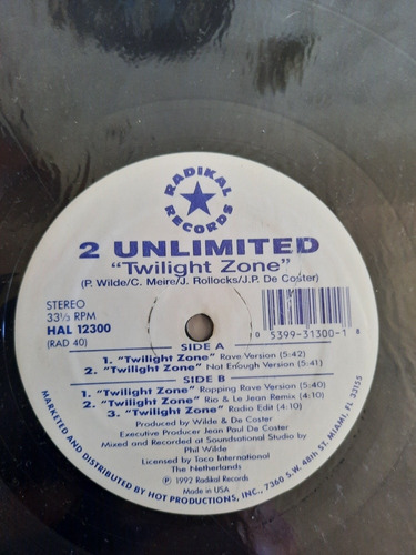 2 Unlimited - Twilight Zone Lp Vinilo Holanda