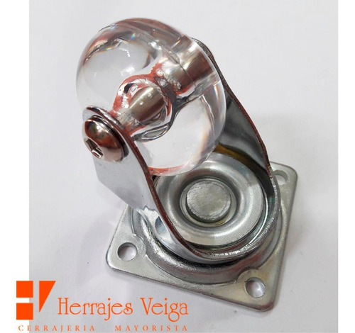 Imagen 5 de 10 de Rueda Silicona Transparente Bz Chica 50mm Con Base Mueble