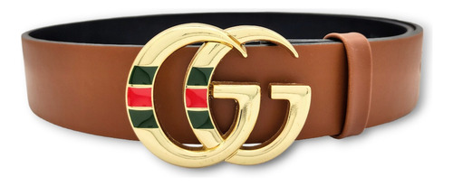 Cinturon Gg Moda Unisex Camel Diseño De La Tela Hebilla Gg Web Oro Talla Xs